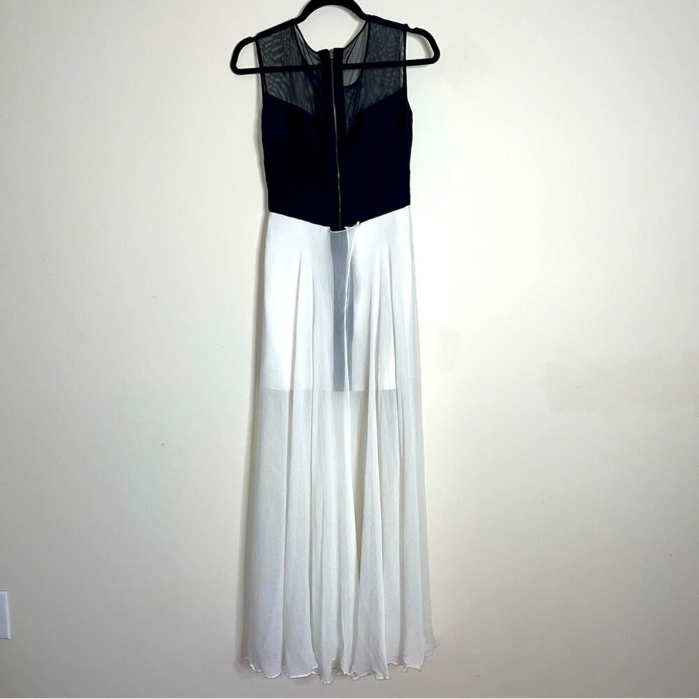 BCBGMAXAZRIA Giovanna Silk Blend Gown Dress White Black Size S - Picture 5 of 7